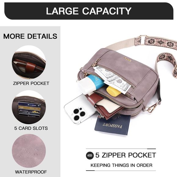 Crossbody Purse Small Crossbody Bags Trendy Vegan Leather With :O - Picture 4 of 8